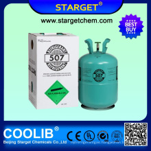 high purity and hot sale Refrigerant r507 gas in 11.3kg/25lb disposable cylinder for sale